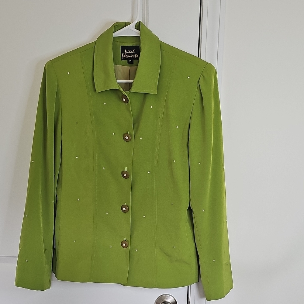 Vital Elements Lime Green Women's Blazer Size M